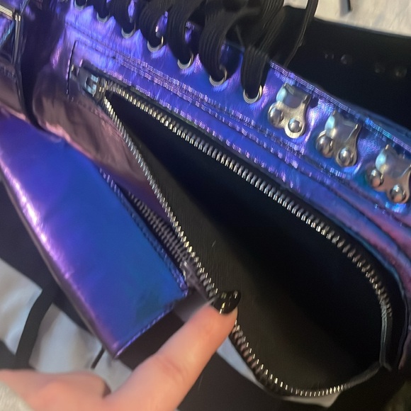 DOLLSKILL Current Mood-Prism Mind Obsidian Pocket combat boots - Picture 3 of 3